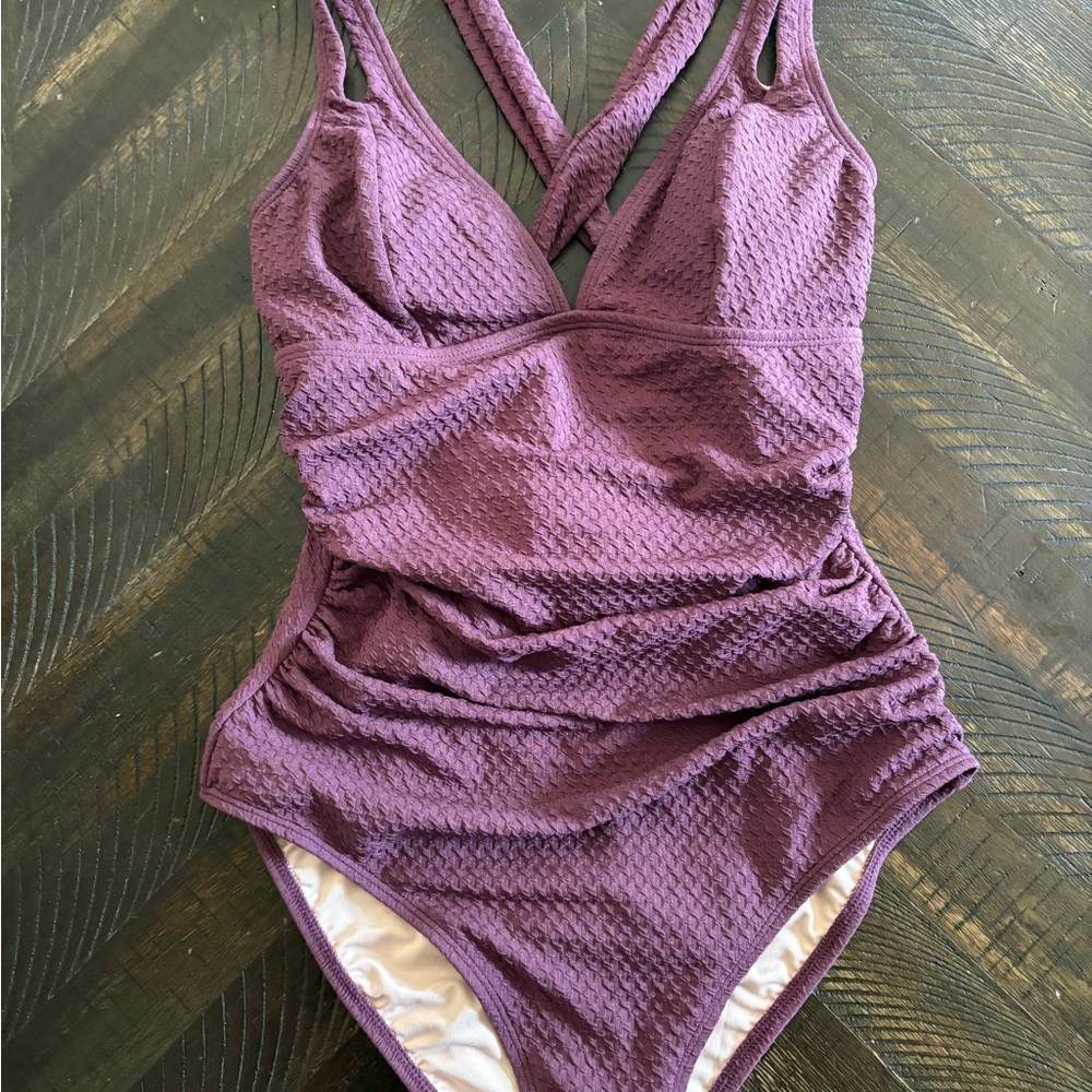 Cupshe Purple Textured One Piece Swimsuit